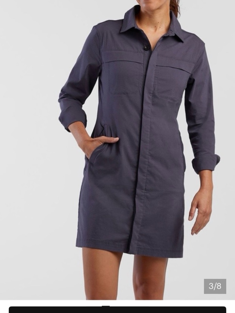 Title nine Wren Long Sleeve Shirt Dress in deep purple Sz L